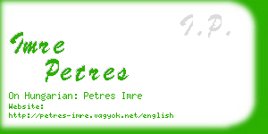 imre petres business card